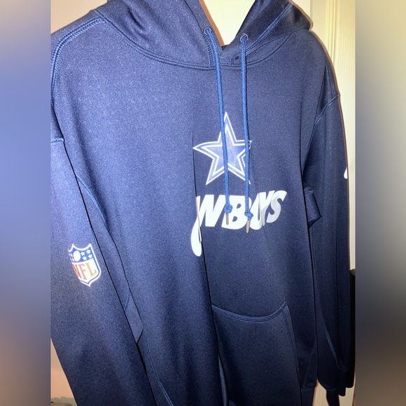 NIKE THERMA-FIT HOODIE DALLAS COWBOYS NFL NAVY BLUE MEDIUM SWEATER LIKE NEW - Picture 4 of 8